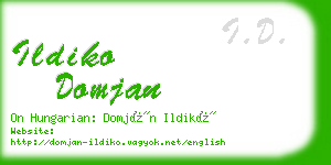 ildiko domjan business card